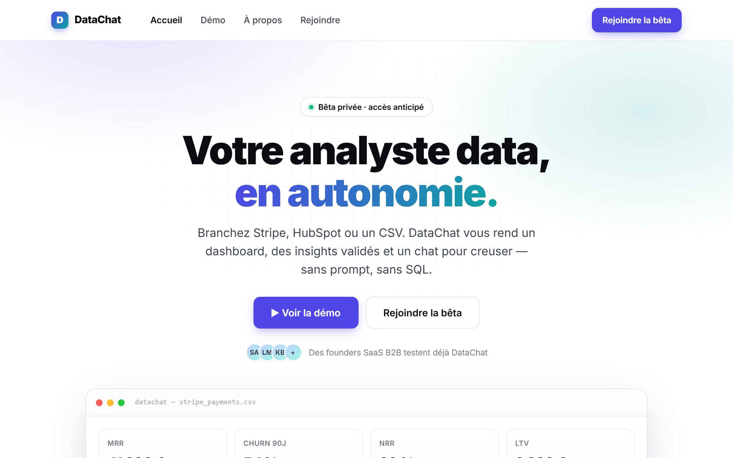 Capture d'écran de DataChat